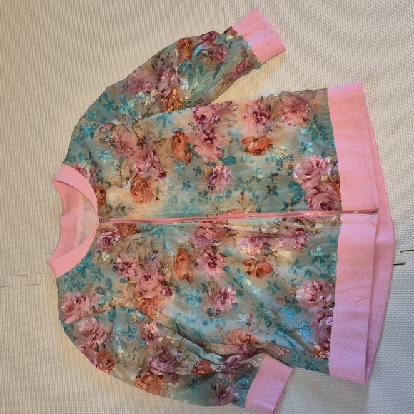Floral Vintage Light Bomber Jacket - M - Picture 5 of 5